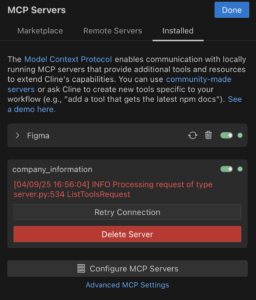 MCPの設定が完了画面
